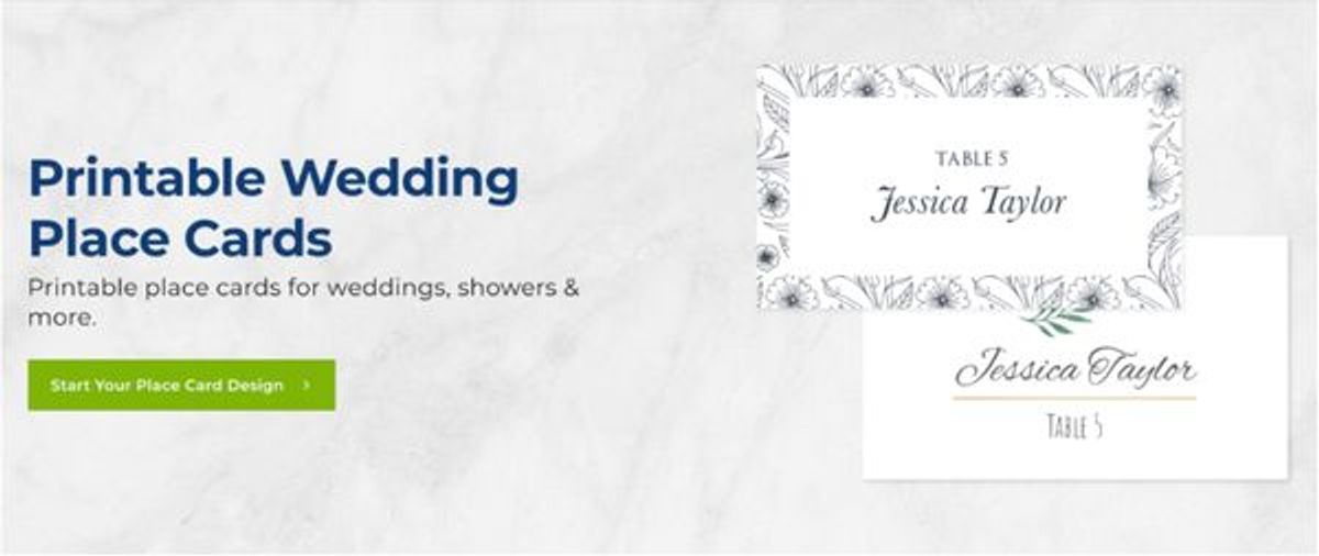 Wedding or Event Place Card Template Banner